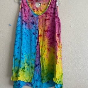 Colorful Tie-Dye Sleeveless Top